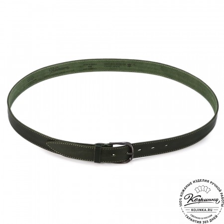 Кожаный ремень "Оникс" (зелёный)